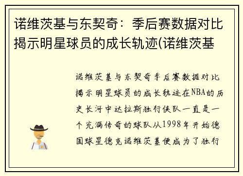 诺维茨基与东契奇：季后赛数据对比揭示明星球员的成长轨迹(诺维茨基 东契奇)